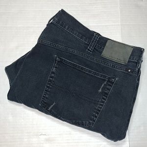 Lucky Brand Mens 48x34 181 Relaxed Straight Black Denim Jeans